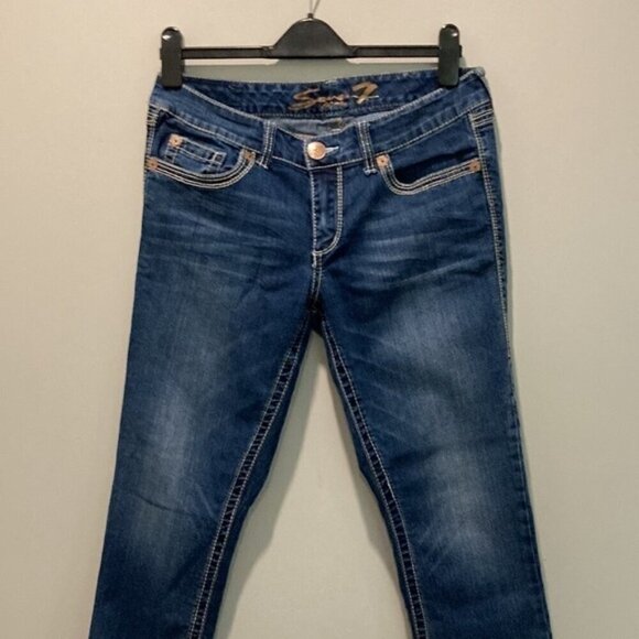 Seven7 Blue Straight Leg Blue Jeans size 10​​​​​​​​ - Picture 12 of 15